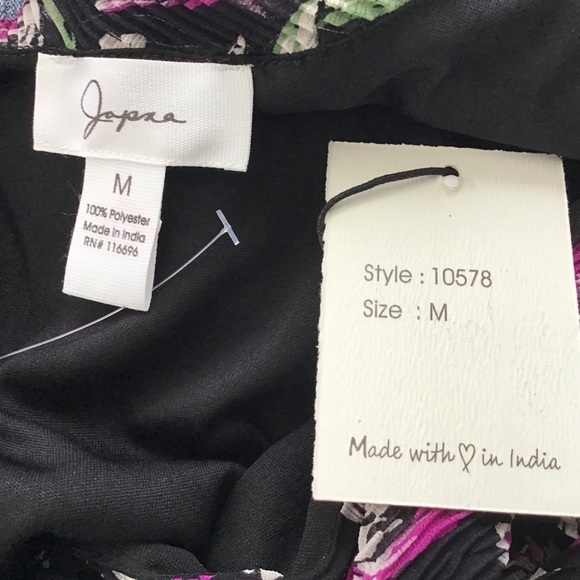 Japna x front v neck shear longsleeve floral print cropped elastic waist… - Picture 6 of 7